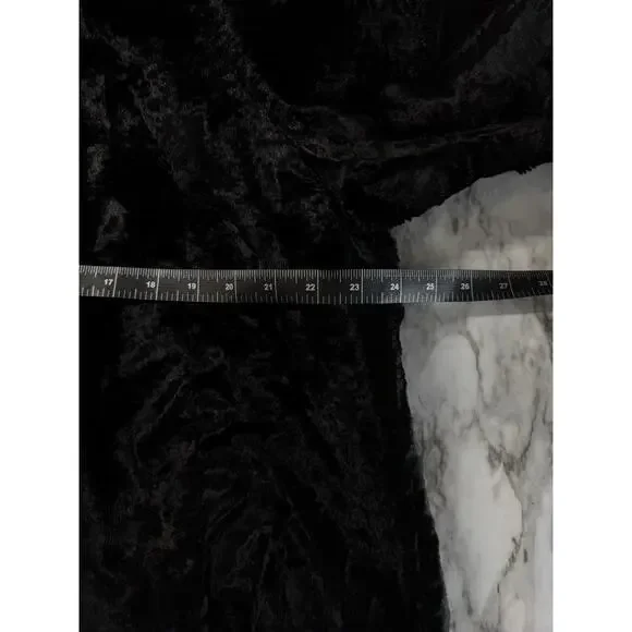 VTG Dasco Faux Fur Black Long Womens Size Large Mob Wife Glamour Silky Soft - Picture 4 of 8